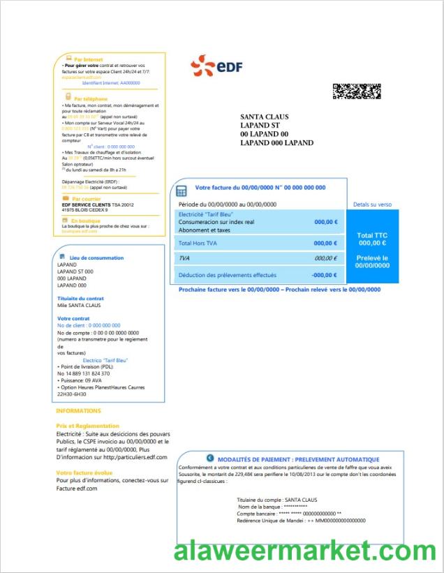 France electricity EDF 2 pages